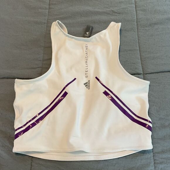 adidas by Stella McCartney True Pace Crop Top in White Size M - Picture 5 of 5
